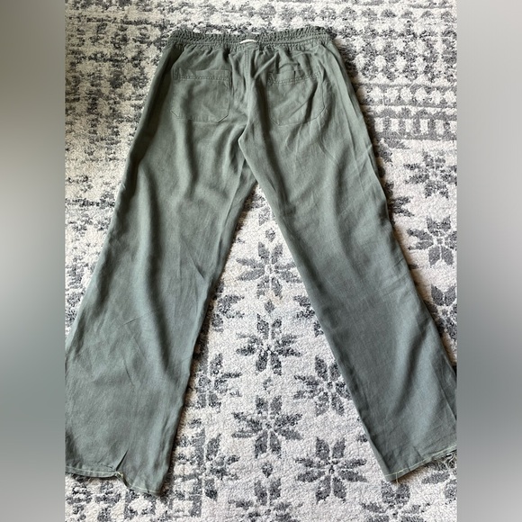 Green linen pants - Picture 2 of 2